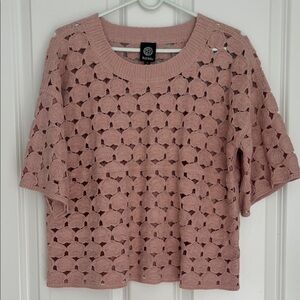 Bobeau Pink Floral Crochet Top